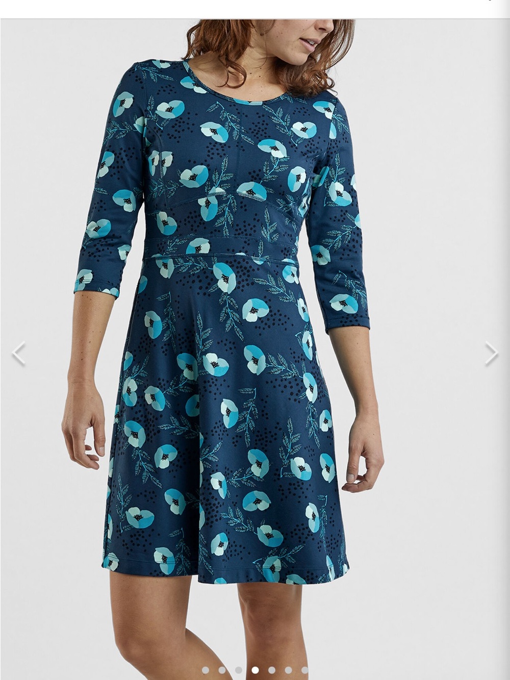Tile Nine Dream 3/4 Sleeve Dress - Happy Days Dress Sz XS Teal Outdoors Gorpcore